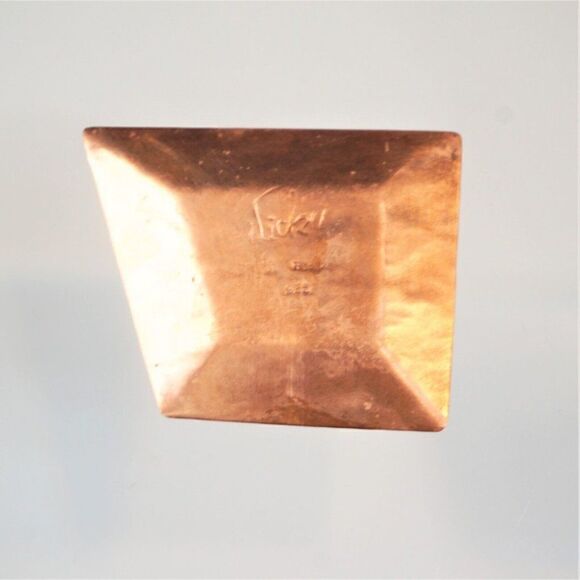 2 Small Ashtrays Vintage Copper  925 Sterling Silver Artist Signed Ash Tray Peru - Picture 4 of 8